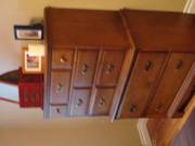 Solid Wood Tallboy Dresser with Mahogany Stain