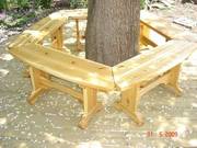 Custom Cedar Tree Benches